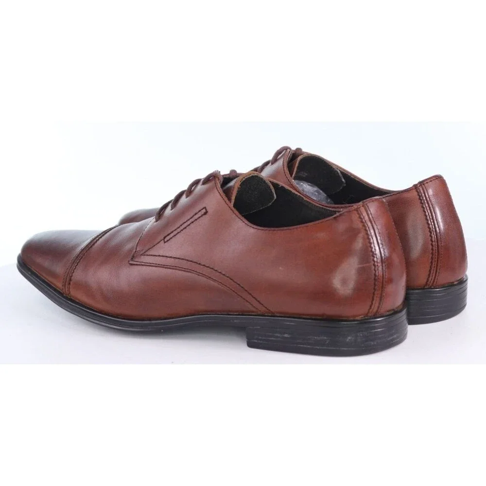 Stacy Adams Men's Cap Toe Dress Shoes Size 10.5 M Leather Brown